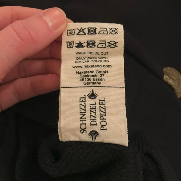 NAKETANO Black Hoodie Golden Dots Size S - Picture 7 of 8